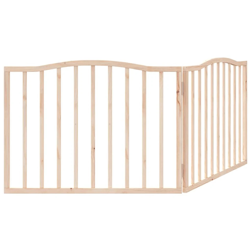 Cancelletto di sicurezza pieghevole per cani 2 pannelli 160 cm legno di pioppo marrone 02_0023040