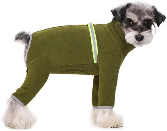 Giubbotto da caccia caldo per piccoli cani in verde oliva (M) con imbottitura di fleece morbida