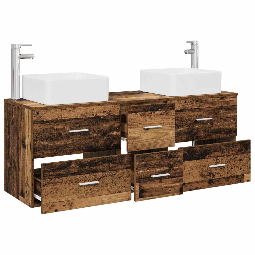Set di Armadi da Bagno 3 pz Legno antico 49,5 x 41 x 63 cm 3405833