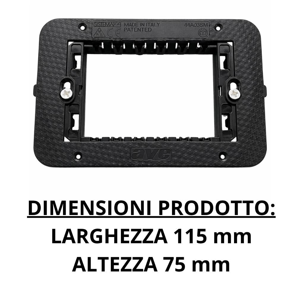 Supporto da incasso per moduli smart 44 per impianti elettrici *** numero posti 3 moduli, confezione 1
