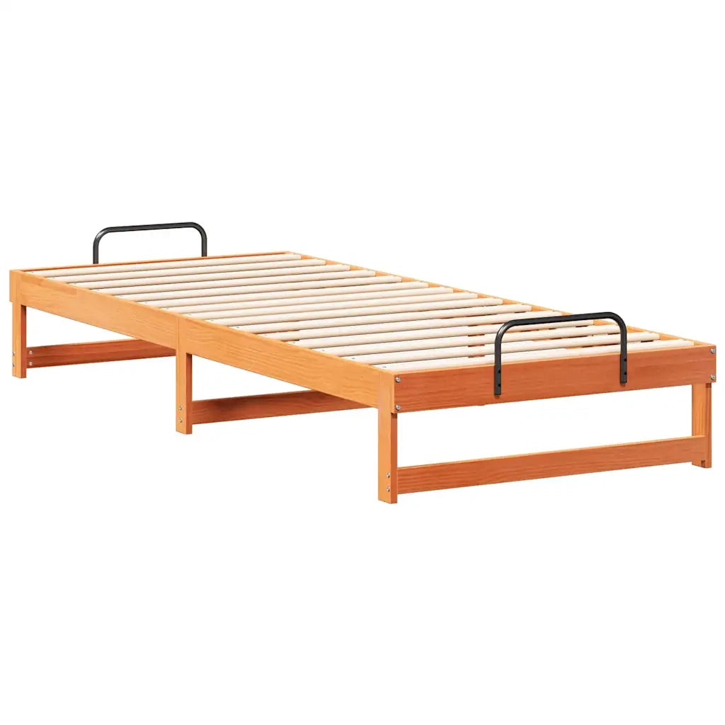 Struttura del letto-Giroletto Marrone 100 x 220 cm Pino massello 659879