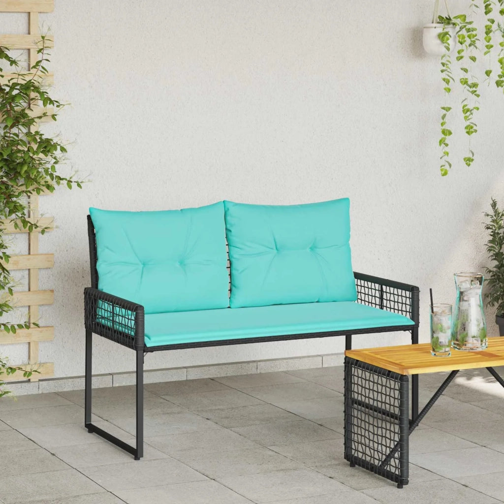 Panchina da esterno Nero e Turchese 118 x 55 x 82 cm 42025181