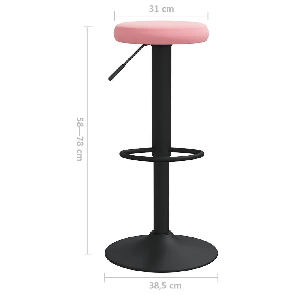 Sgabelli da Bar 2 pz Rosa in Velluto 333148