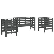 Set Salotto da Giardino 3 pz | Set di Mobili da Esterno Grigio in Legno Massello di Pino