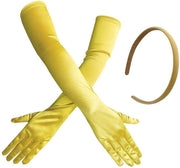 Maniche per donne a lunga manica in seta - Cintura - Giallo - Maniche da festa - Decorazione - Adatto per danza e spettacoli