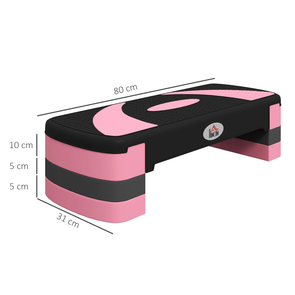 Step Aerobico Fitness Antiscivolo Regolabile 3 Altezze ¨C Minimal ¨C 80x31x20 cm Rosa