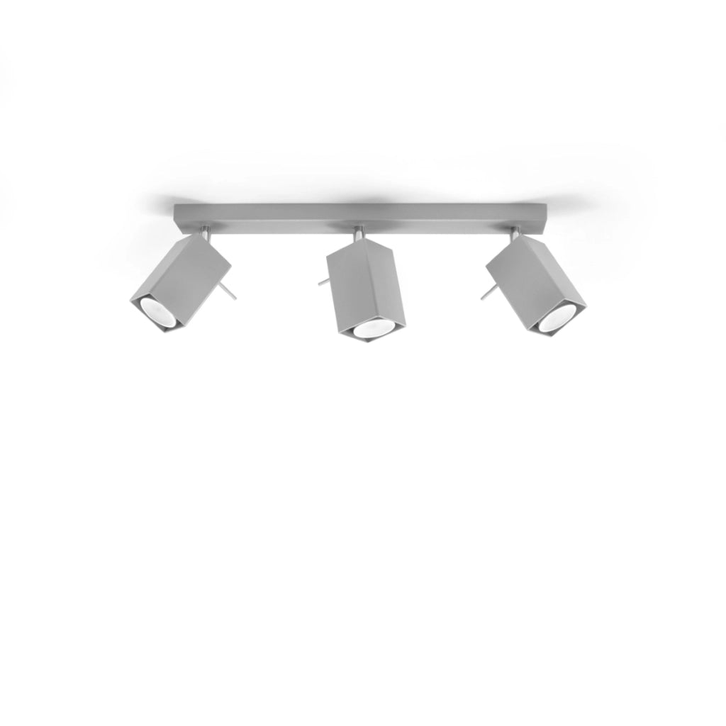 Lampada da soffitto in acciaio stile industriale MERIDA 3x GU10 regolabile grigio