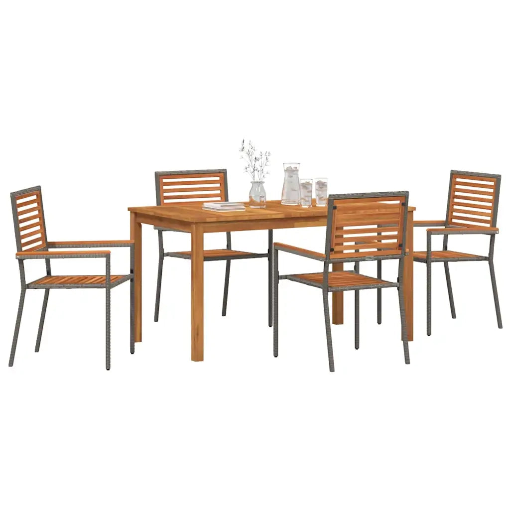 Set da Pranzo per Giardino 5 pcs Grigio 3365536