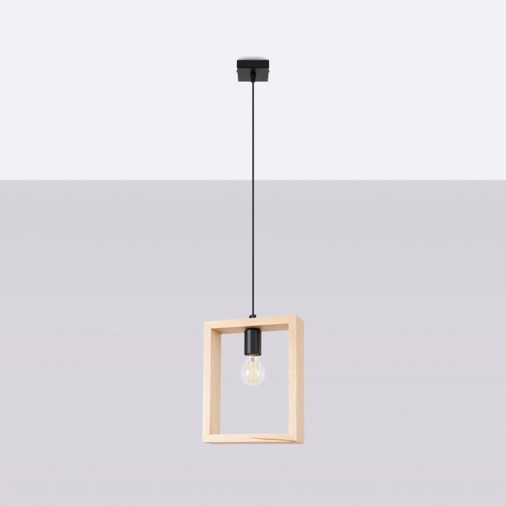 Lampada sospensione CELARO legno nero E27 Pure Lume