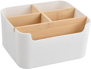 Organizzatore per ufficio - Cassa di archiviazione multifunzionale - Scatola di archiviazione con 5 compartimenti - Pareti divisorie regolabili - Materiale duraturo - Dimensioni 18,3 x 14,5 x 9,5 cm