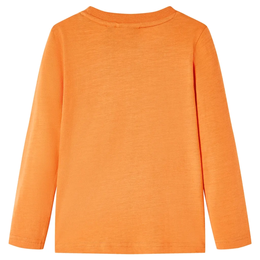 Maglietta da Bambino Maniche Lunghe Arancione Scuro 116