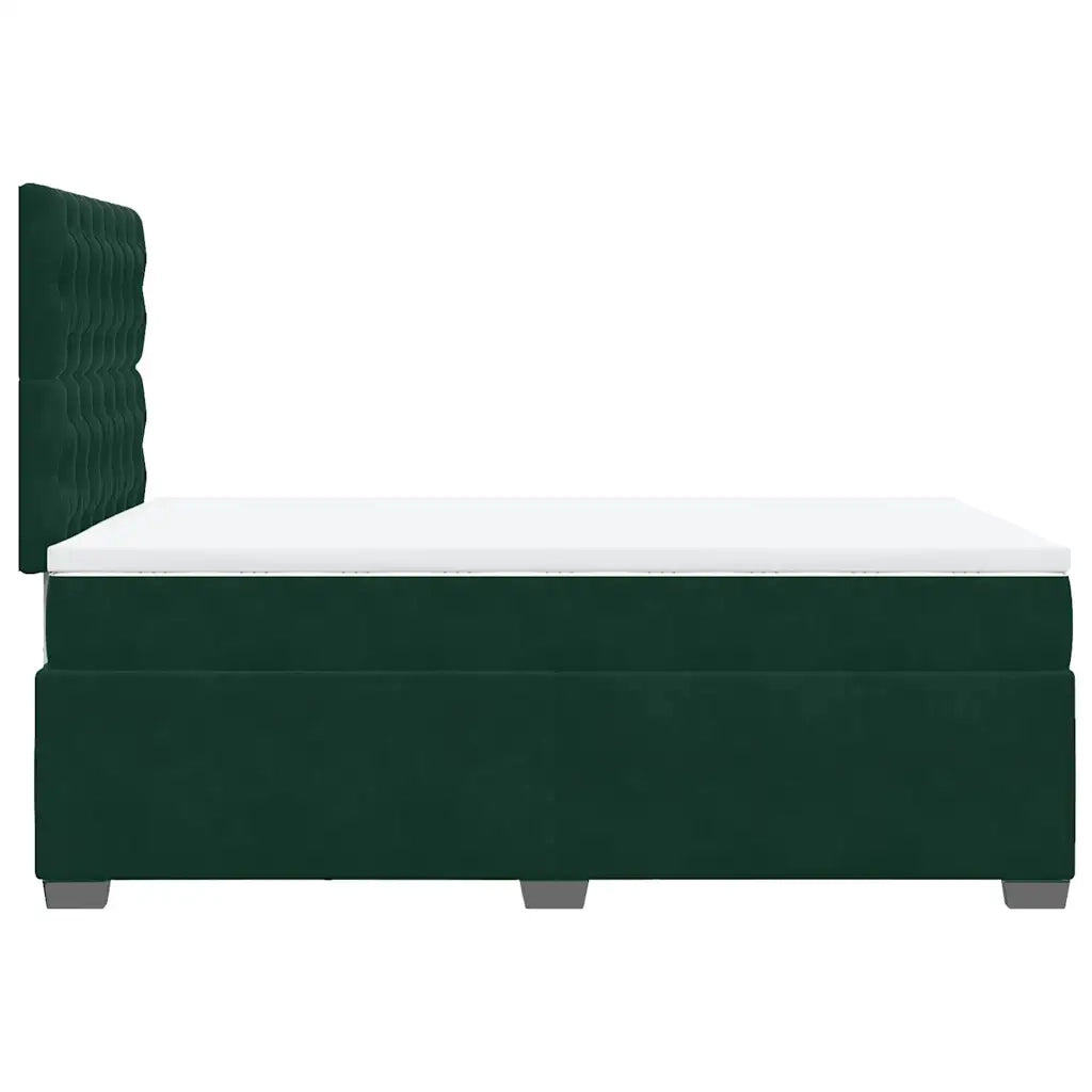 Giroletto a Molle con Materasso Verde Scuro 120x190 cm Velluto 3290867