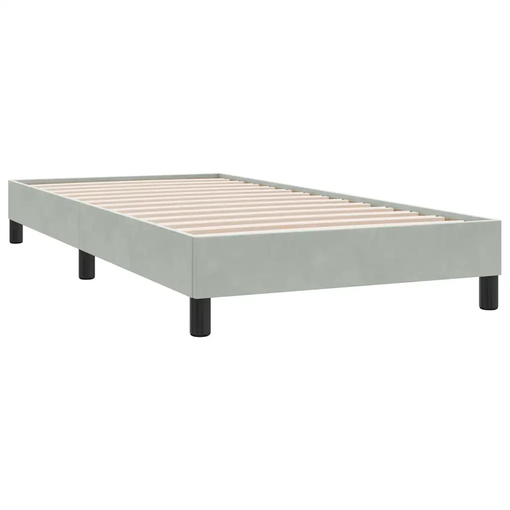 Giroletto a Molle con Materasso Grigio Chiaro 80x210 cm Velluto 3317589