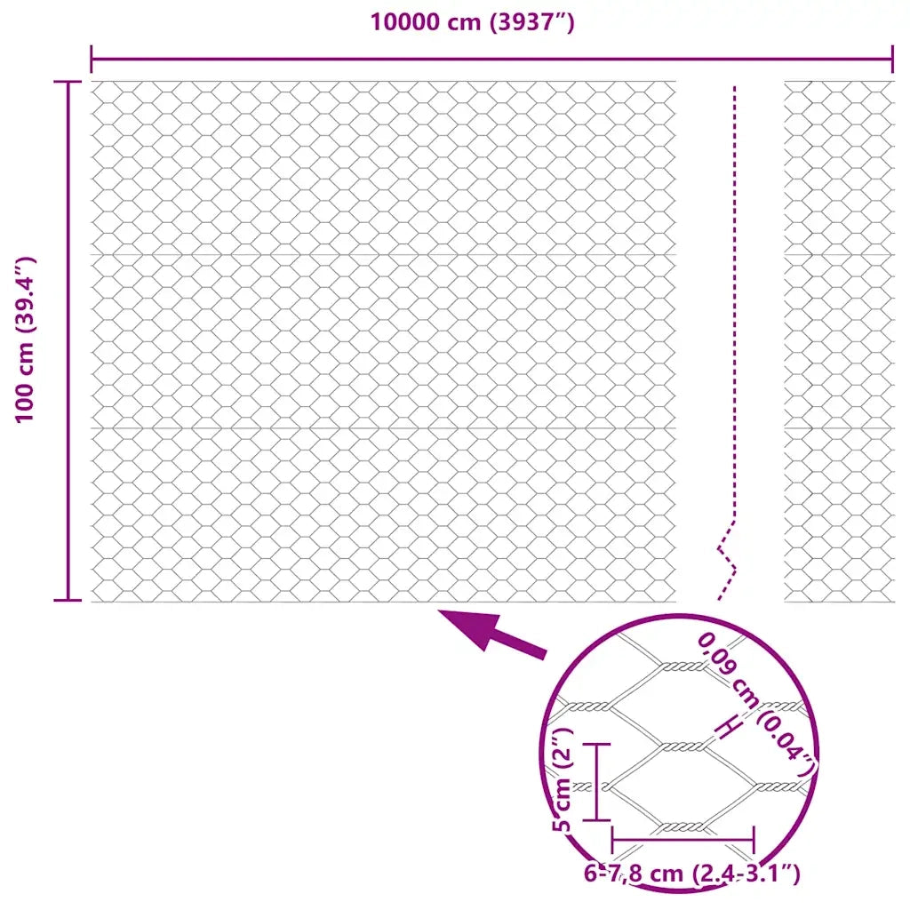 Recinzione da Giardino | Recinzione Esagonale Verde 1 x 100 m PVC