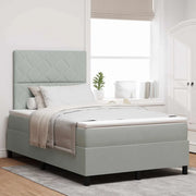 Letto a Sorgente LED Grigio chiaro 120 x 190 cm Tessuto