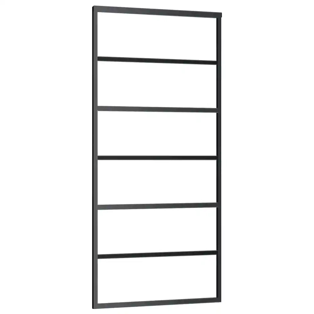 Porta Scorrevole con Ferramenta Nera 90x205 cm in Vetro ESG