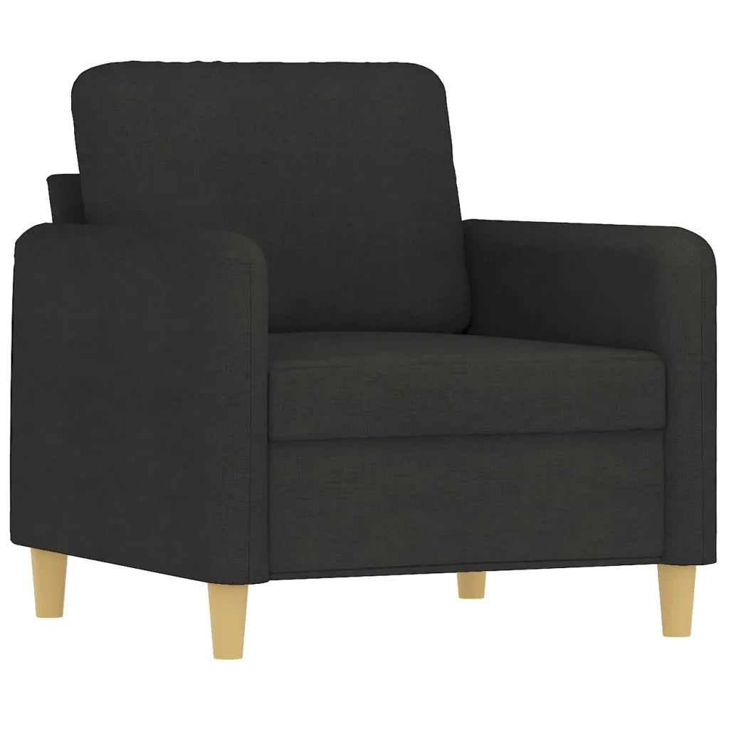 Set Divani 3 pz con Cuscini Nero in Tessuto 3202074