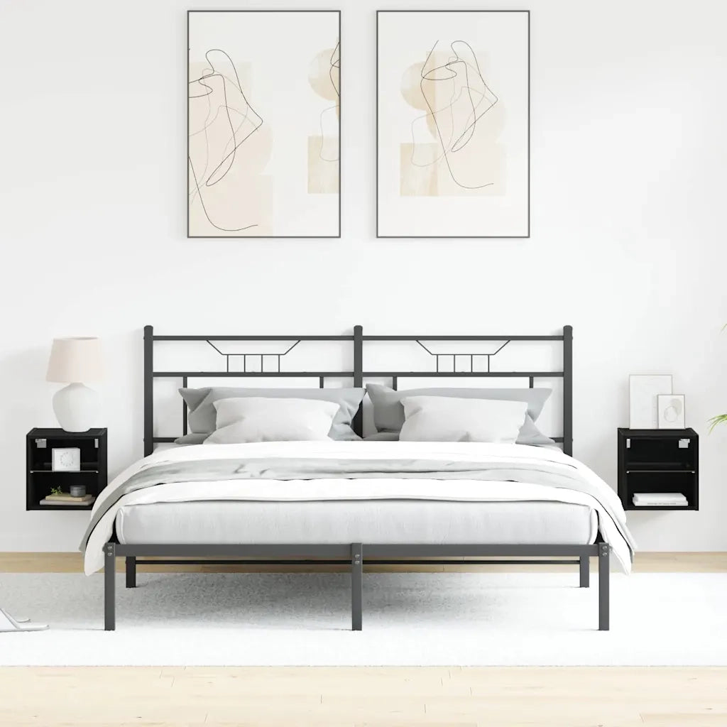 Set mobile TV 2 pz-Set di 2 Credenza per TV Nero 30 x 28,5 x 30 cm Legno multistrato