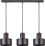 Lampada a sospensione nera minimalista Rif 3xE27 15W Sigma