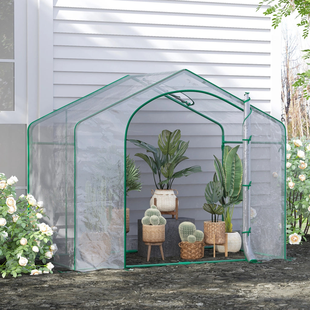 Serra da Giardino Esterno ¨C Minimal ¨C Plastica Acciaio Trasparente 180x100x152 cm