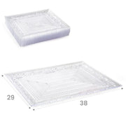 1 Piatto in Plastica Crystal Rettangolare Trasparente 38 x 29 cm