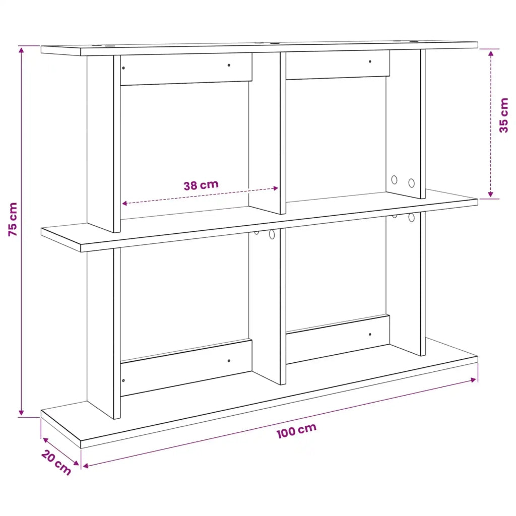 Scaffale da parete A parete Rovere Nero 100 x 20 x 75 cm 8012085