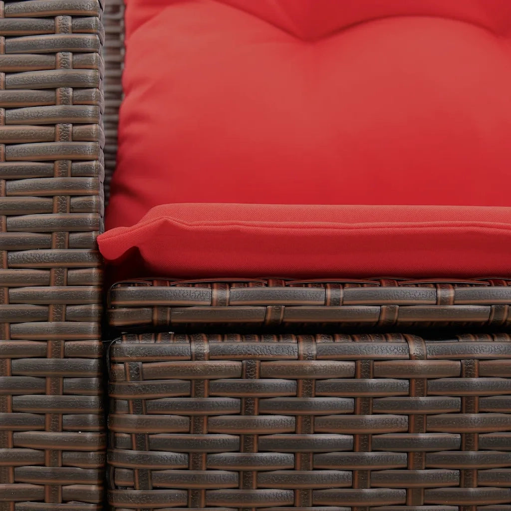 Divano da giardino con cuscini a 2 Posti-Sofa da Giardino-Divano da esterno marrone in polyrattan 281031