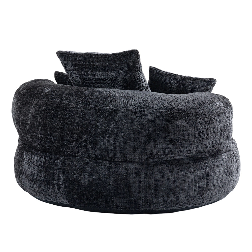 Chaise longue - Xylo - gaming chenille nero con 3 cuscini