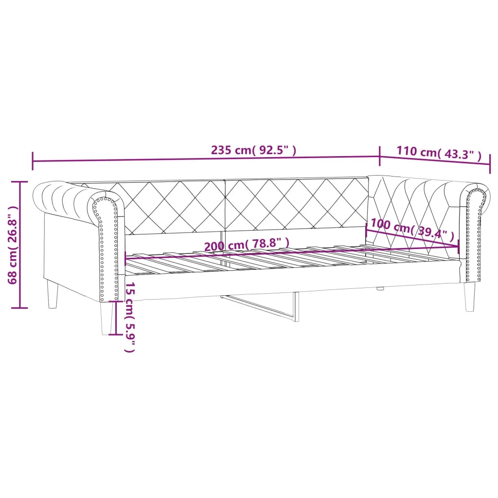Letto singolo | Letto per adulti | Letto da Giorno Bianco 100x200 cm in Similpelle