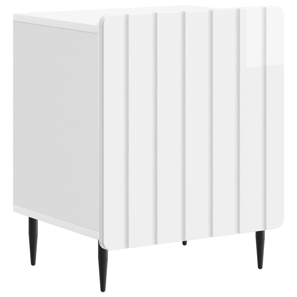 Armadio da Notte Bianco Lucido 43 x 34,5 x 52 cm 894343