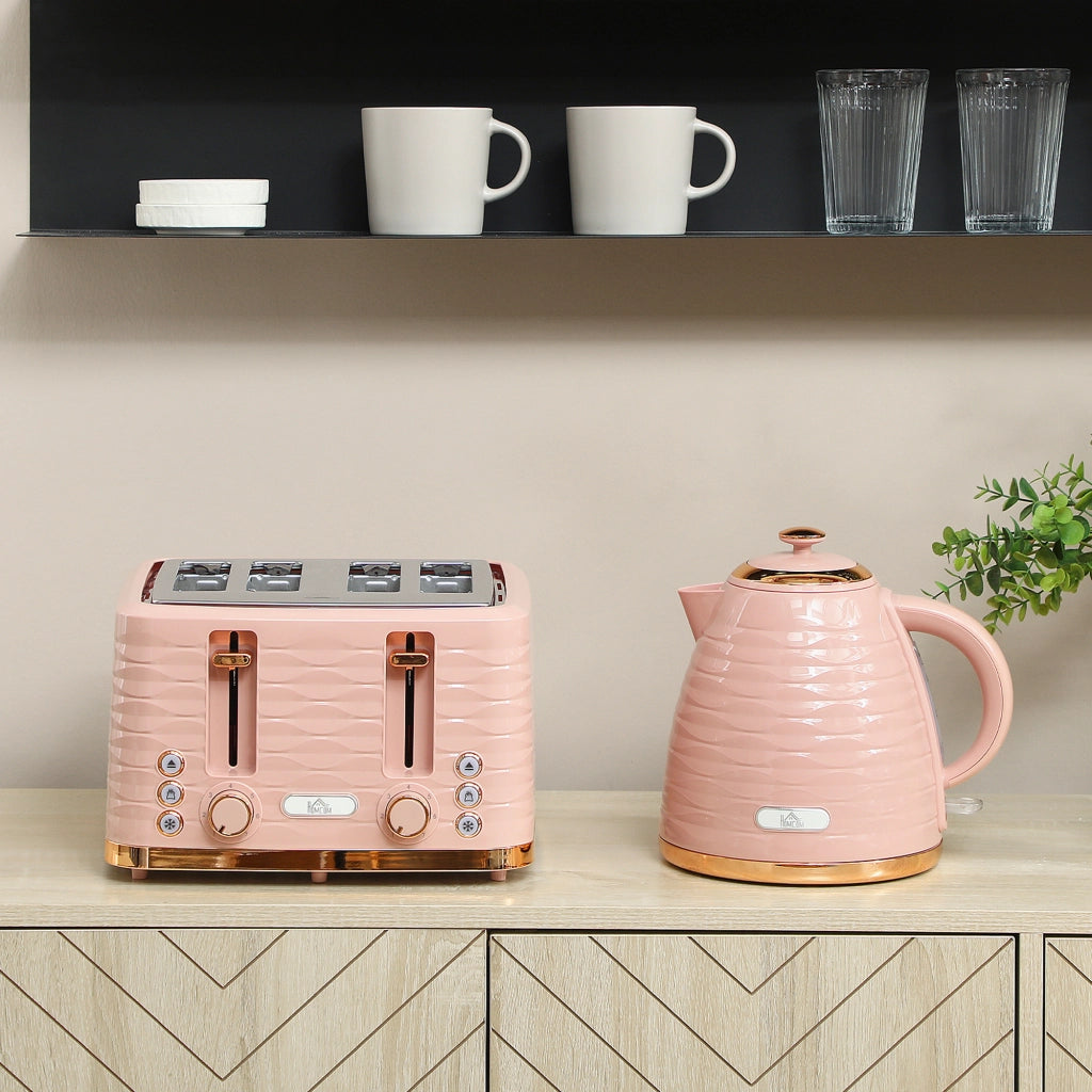 Tostapane e Bollitore 2 in 1 ¨C Minimal ¨C Rosa, 7 livelli tostatura, funzione scongelamento e riscaldamento