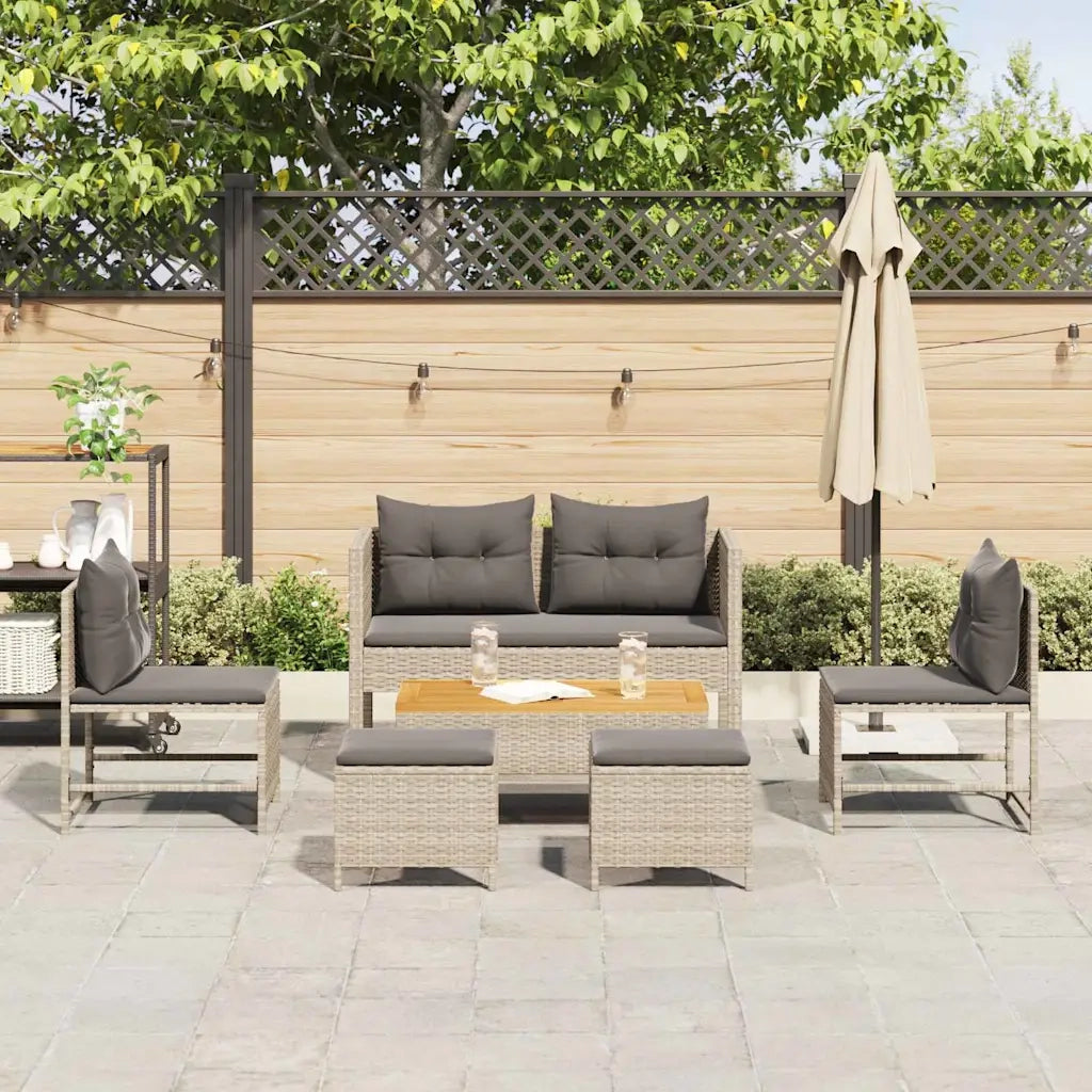 Set Divano da Giardino 6 pcs Grigio chiaro e grigio scuro 4104705