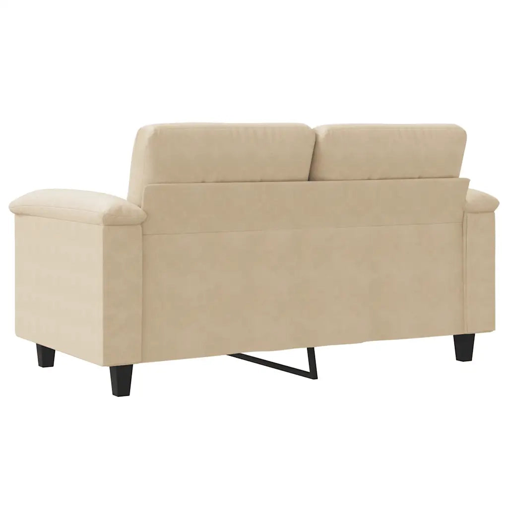 Divano a 2 Posti-Sofa 2 Posti Crema 120 cm in Tessuto Microfibra