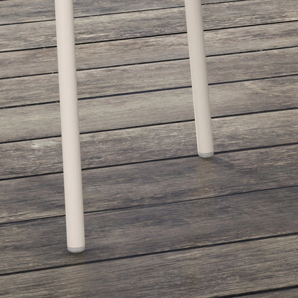 Set Sedie da Giardino con 4 Sedie; Impilabili con Schienale e Braccioli; per Terrazza e Balcone; Acciaio; Grigio
