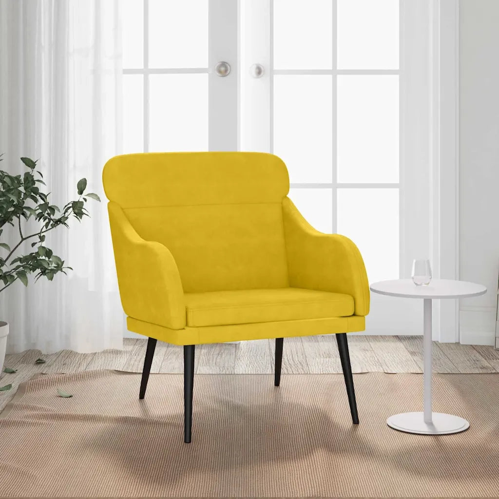 Poltrona Gialla 63x76x80 cm Velluto 351441