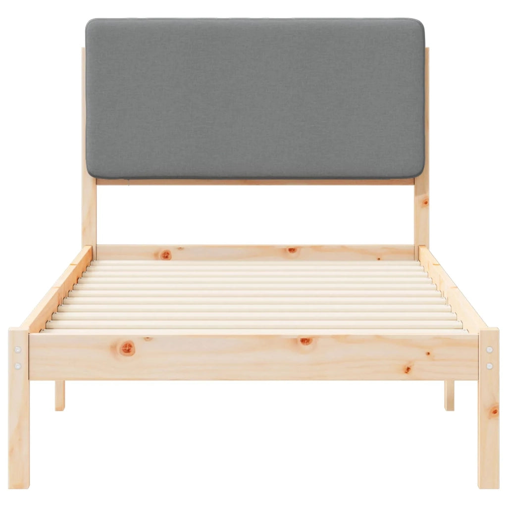 Letto con Testiera Rivestita-Struttura Letto con Testiera Grigio chiaro 90 x 200 cm 401632
