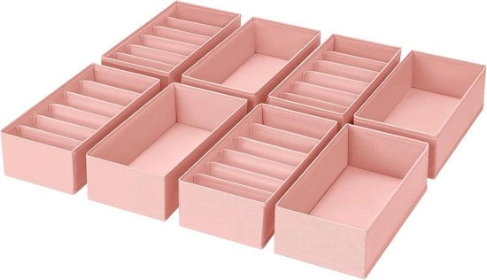 Set di Organizzazione per la Camera - 8 pezzi di Organizzatore per la Camera per Camicie e Abiti Bambino - Sistema di Ripostiglio Rosa