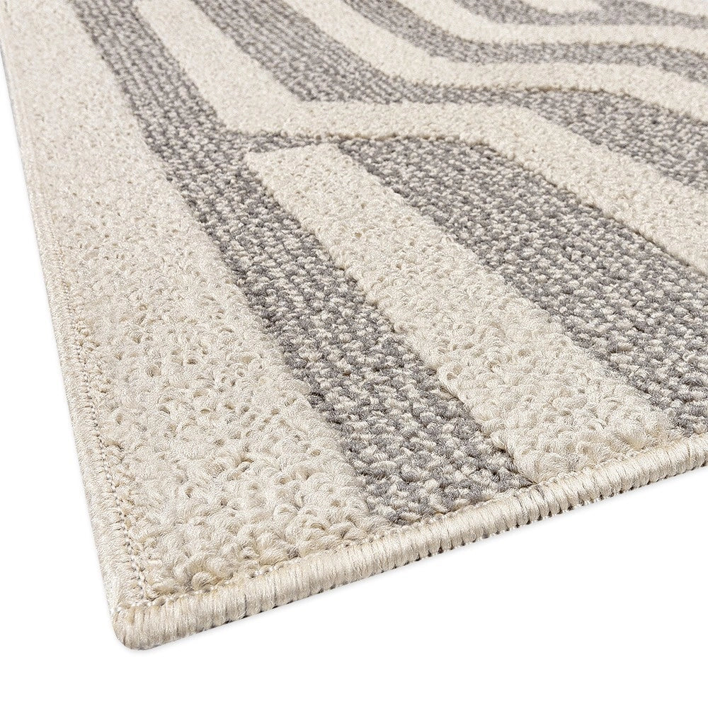 Tappeto Cucina A Righe 57x190 Cm 3D Morbido Bordato Passatoia Ingresso Assorbente Antiscivolo Beige
