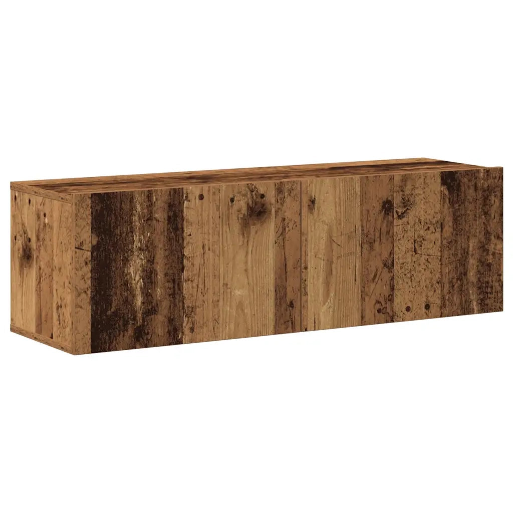 Set Mobile TV 7 pz | Armadietto TV | Mobile Porta TV Montato a Parete Legno Antico in Truciolato