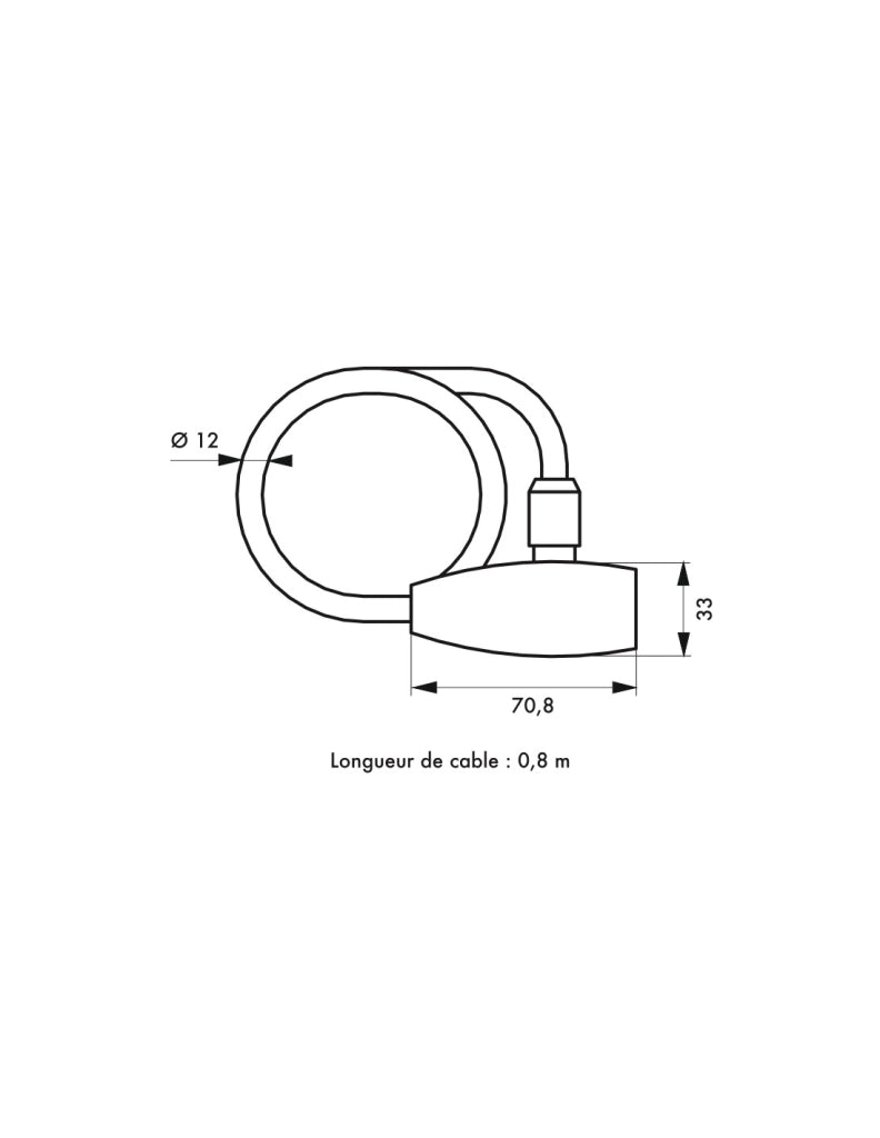 Antifurto Stunt a cavo Ø 12 mm, lunghezza 0,80 m – THIRARD