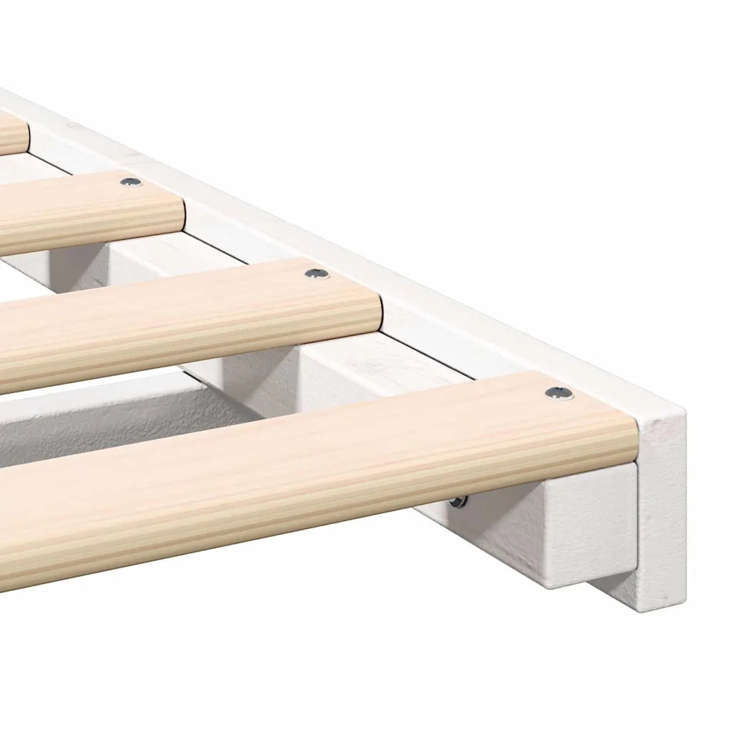 Struttura del letto-Giroletto-Rete del Letto Bianco 180 x 210 cm Pino massello 342821