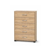 CASSETTIERA 5 CASSETTI IN LEGNO CON PIANO D'APPOGGIO COLORE ROVERE DIMENSIONI 50X40X101CM