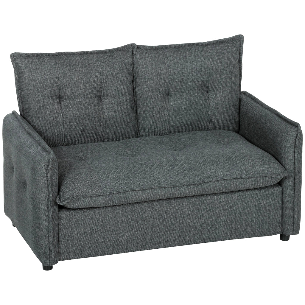 Divano 2 posti ¨C zephmum ¨C tessuto lino grigio scuro 131 cm