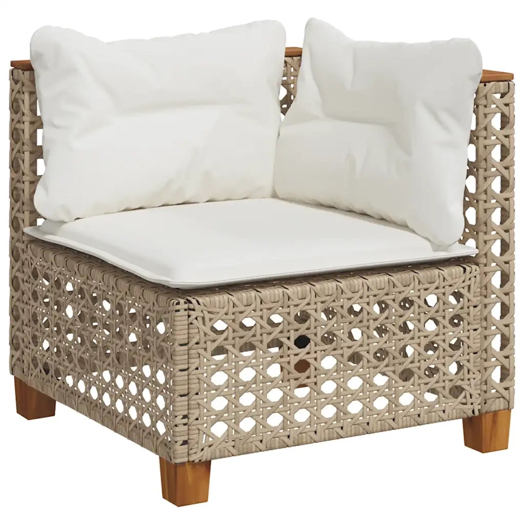 Set Divano da Giardino 8 pz con Cuscini Beige in Polyrattan 3261958