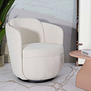 Poltroncina Morond, Poltrona Base Girevole, 70x72x75h cm Bianco Crema