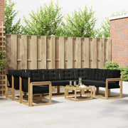 Set di divani da esterno 10 pz Bianco e Nero 3389878