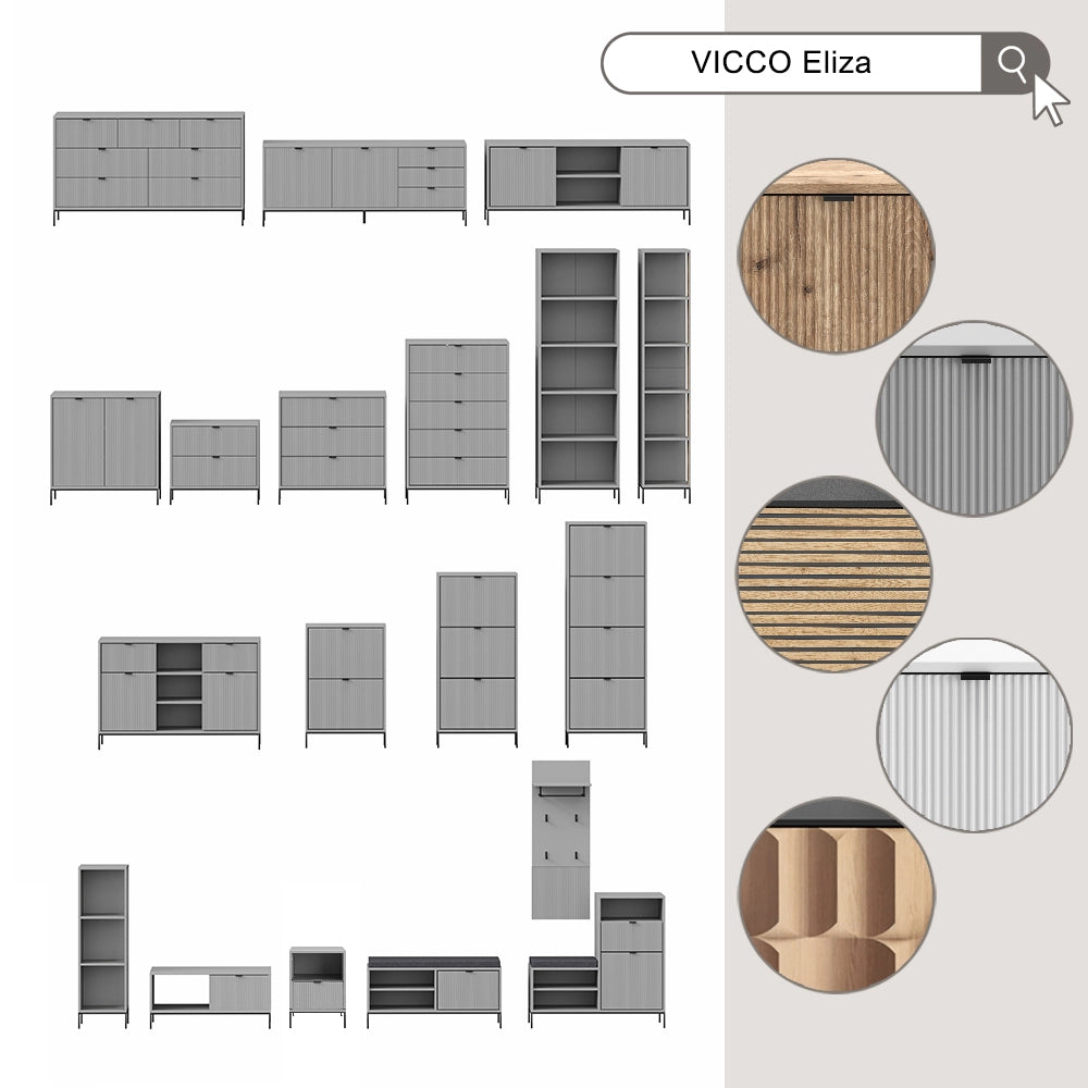 Vicco Comodino Quercia vichinga Set di 2
