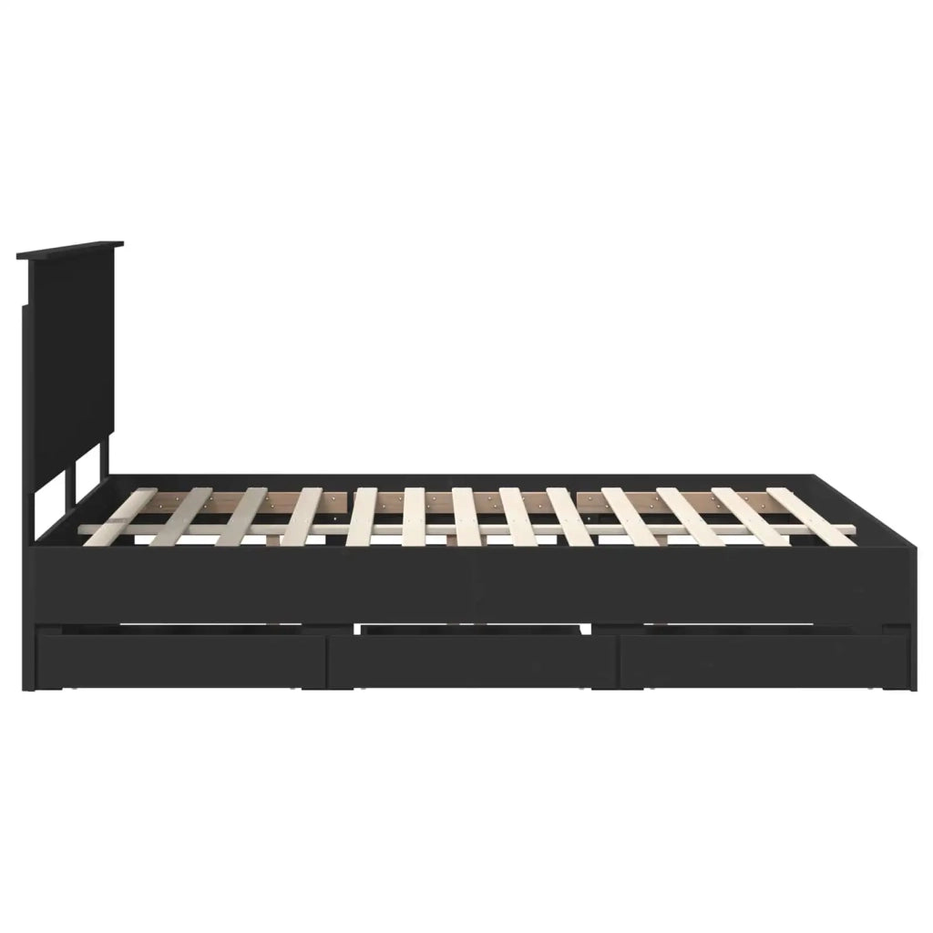 Struttura del letto Nero 150 x 200 cm Legno Ingegnerizzato 3411104