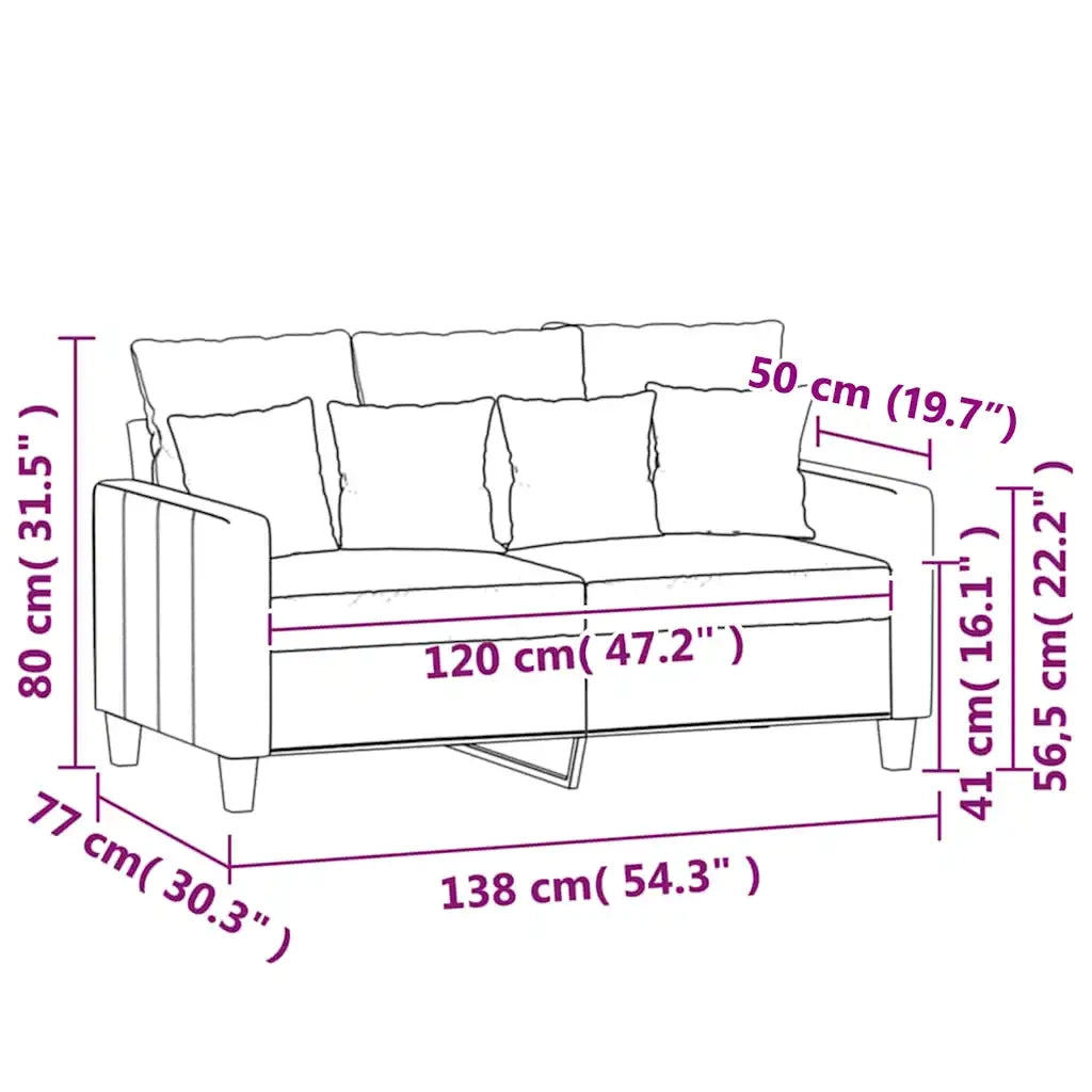 Divano a 2 Posti-Sofa 2 Posti Grigio Chiaro 120 cm in Velluto 648954