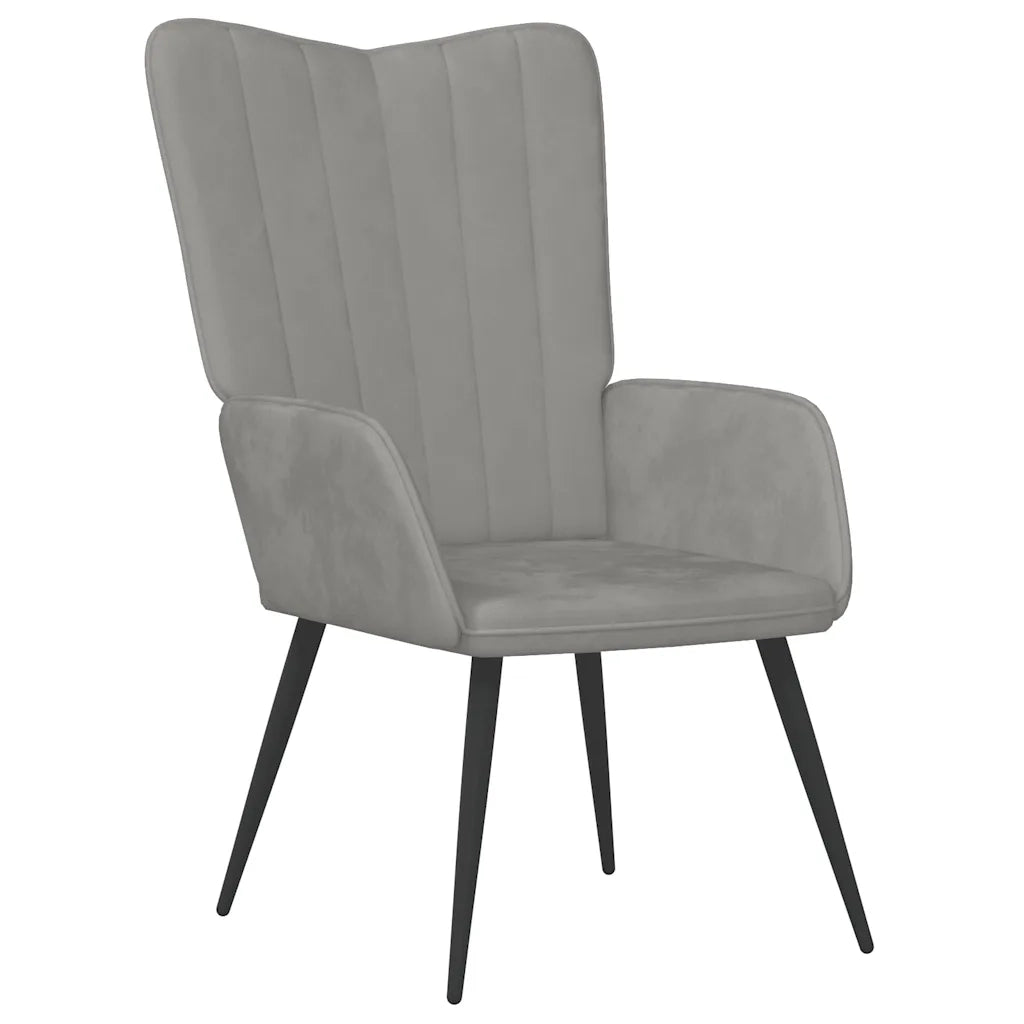 Sedia Relax Grigio Chiaro in Velluto 327677
